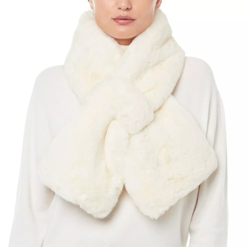 REVOLVE Apparis Plush White Faux Fur Scarf